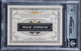Magic Johnson Signed 2010 Panini Gold Standard GA Mat #1 Card Auto 10! BAS Slab