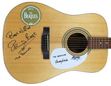 Beatles Drummers (3) Starr, Best & White Signed Epiphone Acoustic Guitar BAS JSA