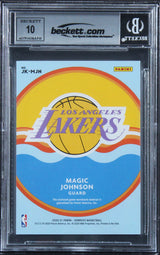 Lakers Magic Johnson Signed 2020 Donruss Jersey Kings #58 Card Auto 10! BAS Slab