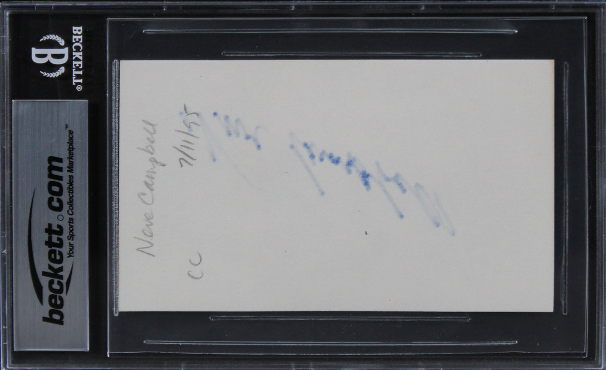 Neve Campbell Scream Authentic Signed 3x5 Index Card Autographed BAS Slabbed