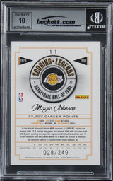 Magic Johnson Signed 2009 HOF Scoring Legends #11 #28/249 Card Auto 10! BAS Slab