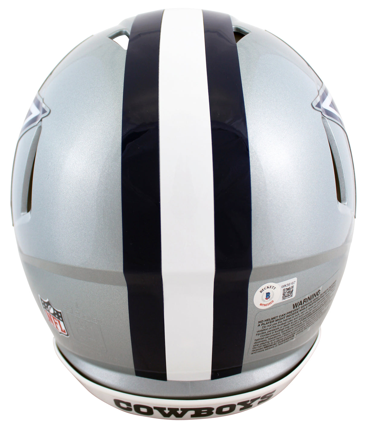 Cowboys Dak Prescott Signed Full Size Silver Proline Speed Helmet JSA Witness
