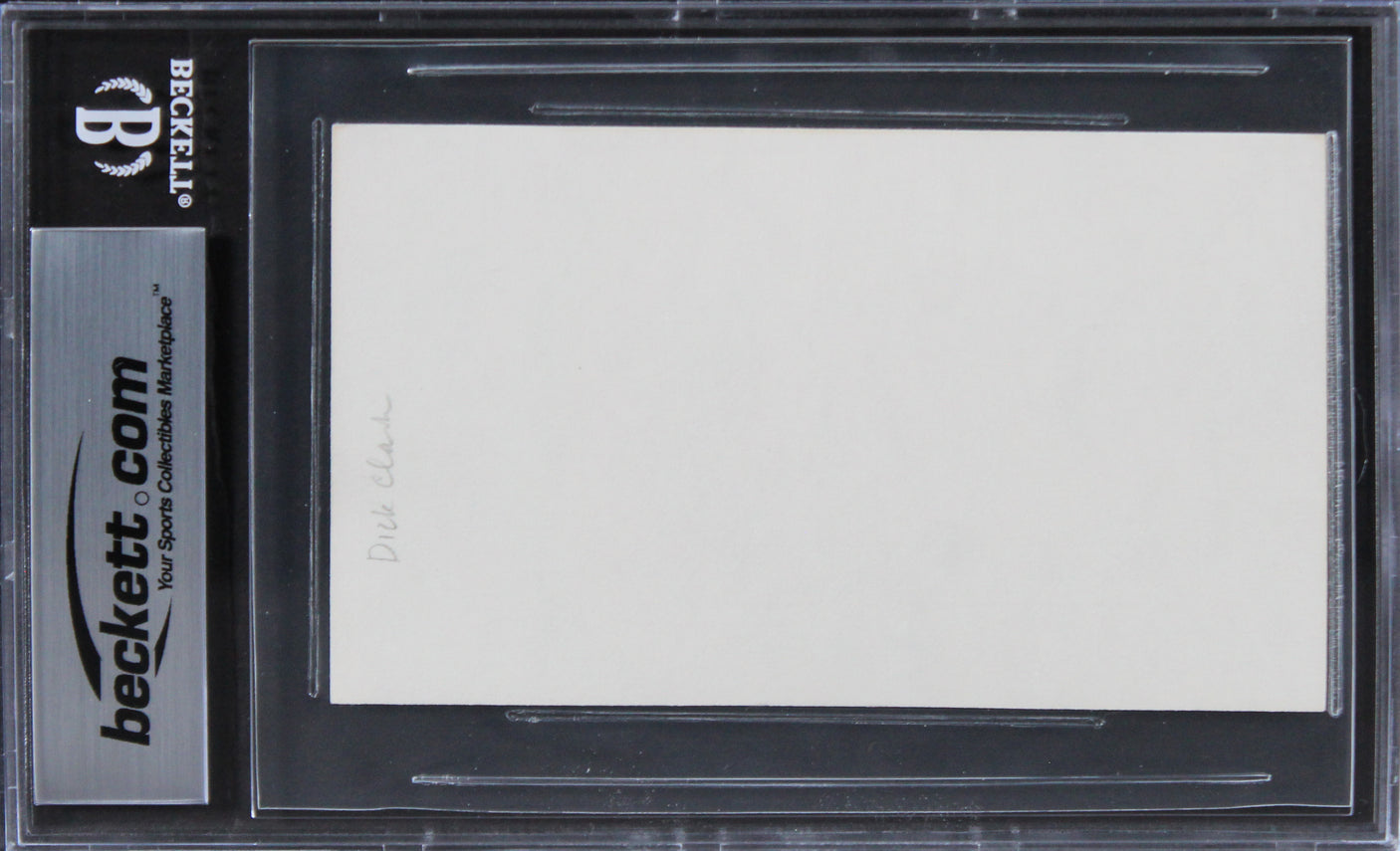 Dick Clark American Bandstand "Best Wishes" Signed 3x5 Index Card BAS Slabbed