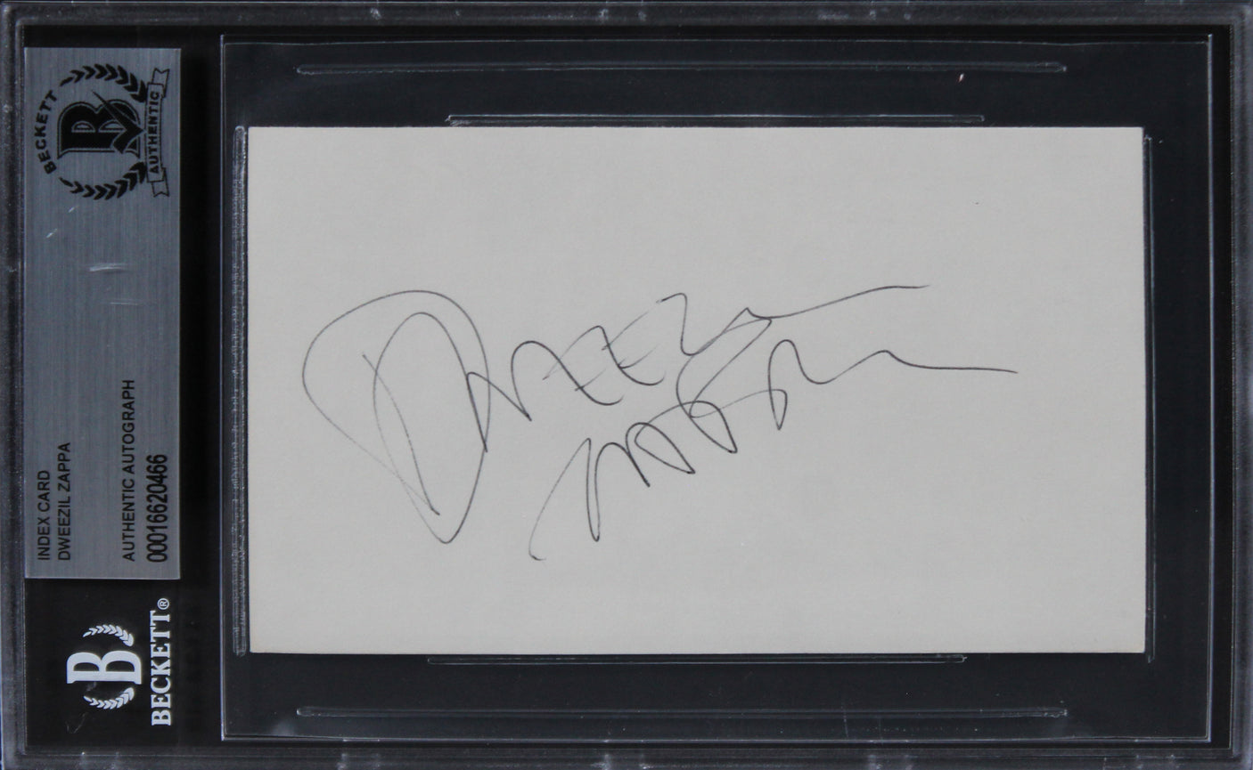 Dweezil Zappa Zappa Plays Zappa Authentic Signed 3x5 Index Card BAS Slabbed