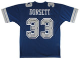 Cowboys Tony Dorsett "3x Insc" Signed Navy Blue M&N Jersey w/ Grey #s BAS Wit