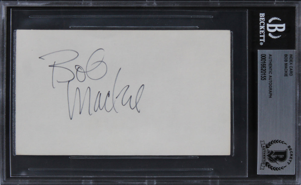 Bob Mackie Fashion Designer Authentic Signed 3x5 Index Card BAS Slabbed