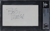 Bob Mackie Fashion Designer Authentic Signed 3x5 Index Card BAS Slabbed