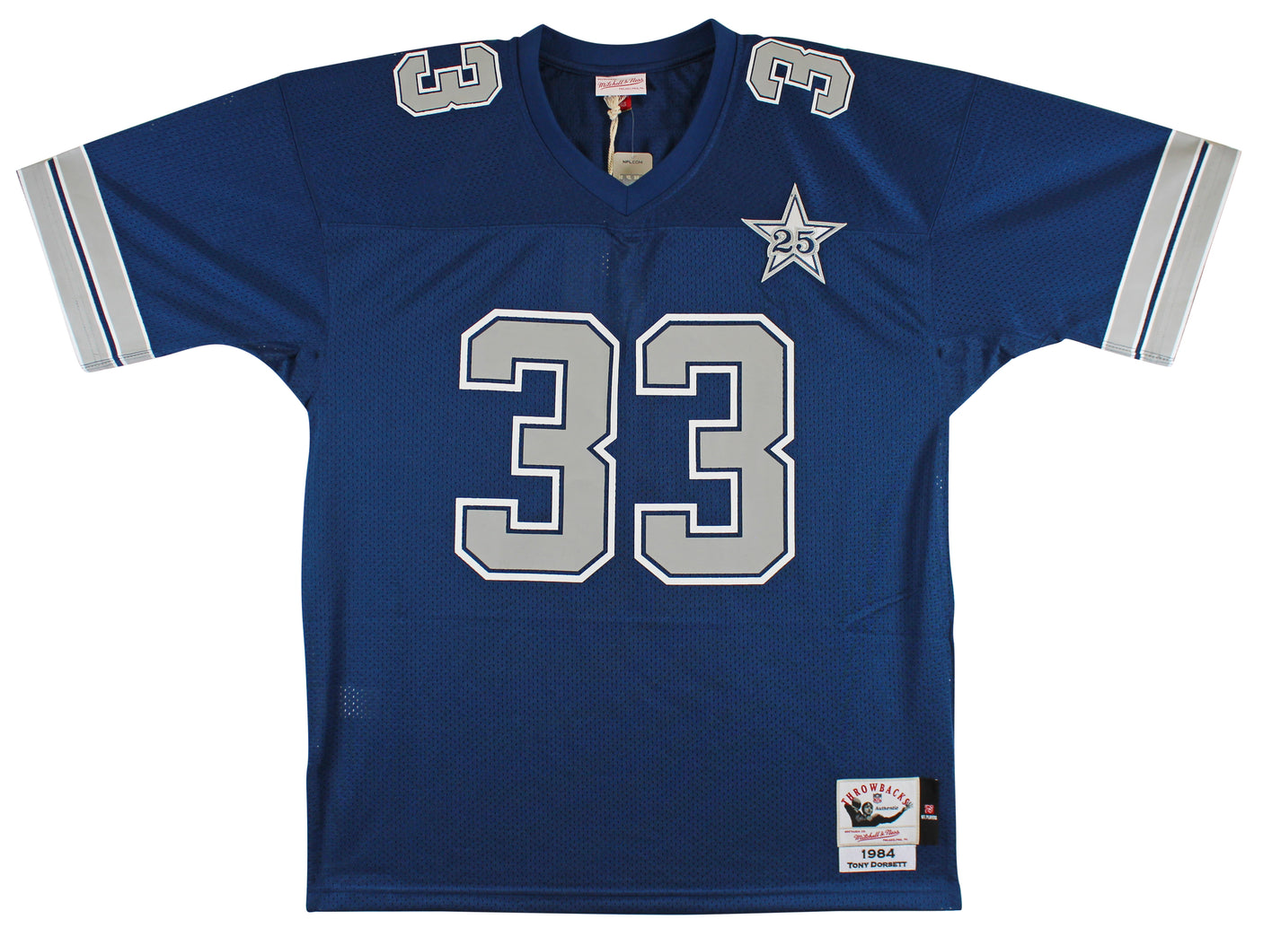 Cowboys Tony Dorsett "3x Insc" Signed Navy Blue M&N Jersey w/ Grey #s BAS Wit