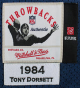 Cowboys Tony Dorsett "3x Insc" Signed Navy Blue M&N Jersey w/ Grey #s BAS Wit