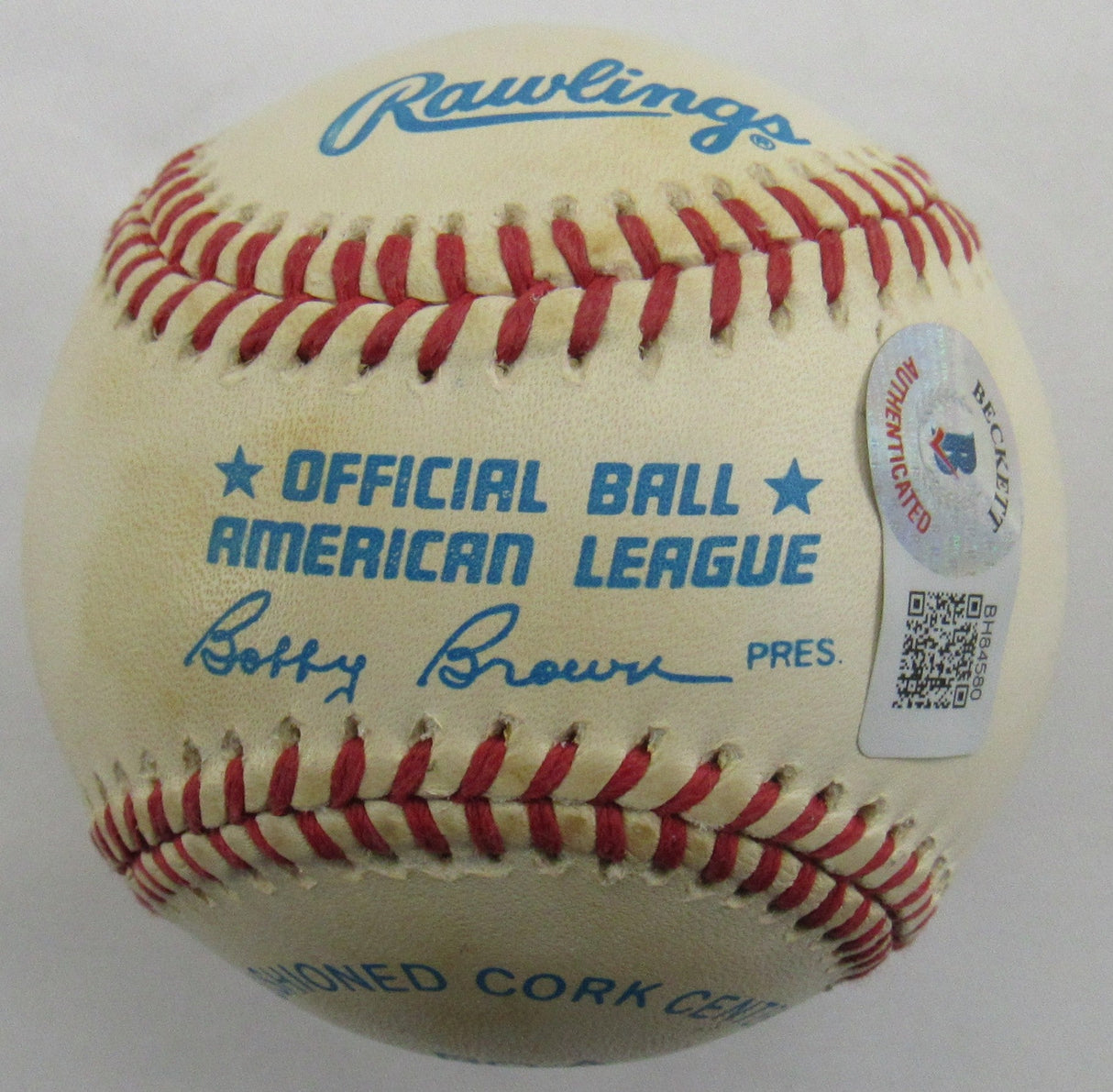 Reggie Jackson Signed Auto Baseball Beckett Hologram