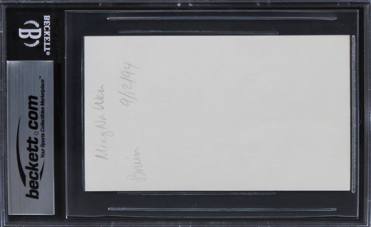Ming-Na Wen Mulan Authentic Signed 3x5 Index Card Autographed BAS Slabbed
