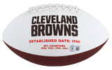 Browns Ozzie Newsome "HOF 99" Signed White Panel Logo Football BAS Witnessed