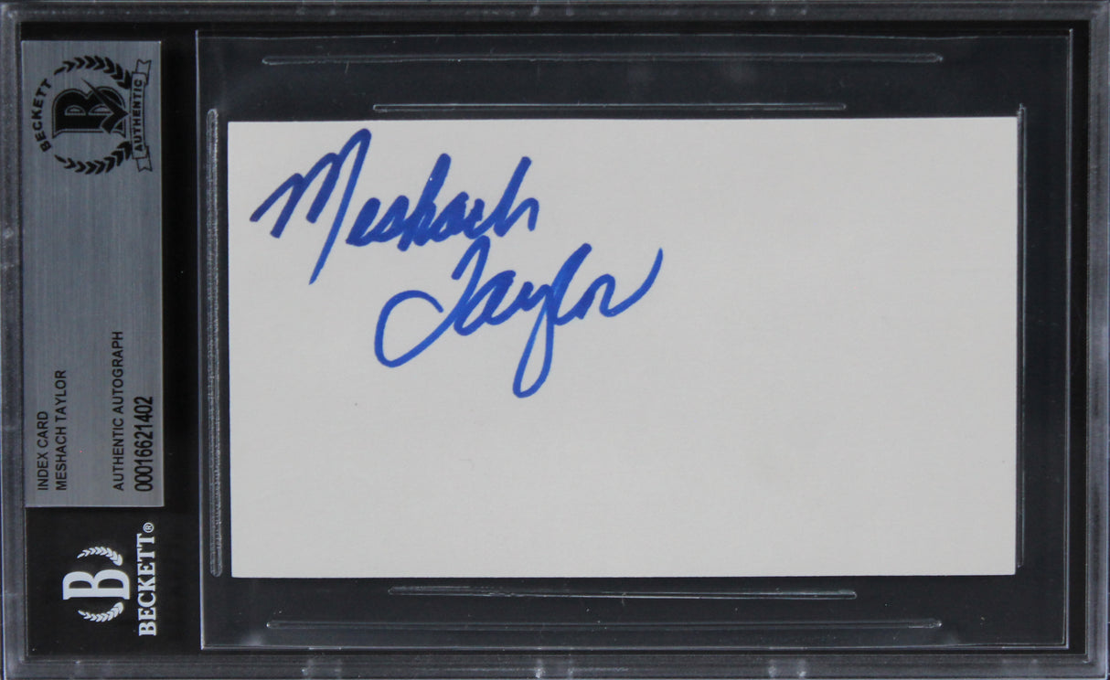 Meshach Taylor Designing Women Authentic Signed 3x5 Index Card BAS Slabbed