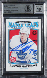 Auston Matthews Signed 2016 O-Pee-Chee Retro #694 RC Card Auto 10! BAS Slabbed