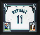 Edgar Martinez Authentic Signed White Pro Style Framed Jersey BAS