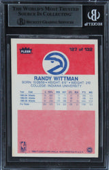 Hawks Randy Wittman Authentic Signed 1986 Fleer #127 Card BAS Slabbed