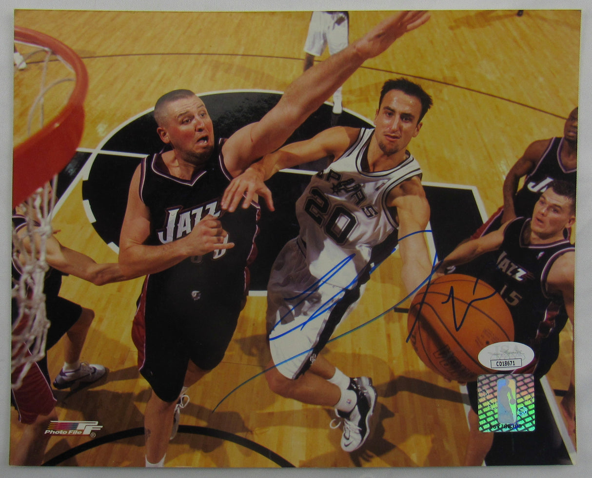 Manu Ginobili Signed Auto 8x10 Photo JSA CD18671