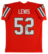 Miami Ray Lewis Authentic Signed Orange Jersey Autographed BAS Witnessed