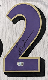 Ray Lewis Authentic Signed White Pro Style Jersey Autographed BAS Witnessed