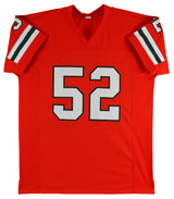 Miami Ray Lewis Authentic Signed Orange Jersey Autographed BAS Witnessed