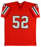 Miami Ray Lewis Authentic Signed Orange Jersey Autographed BAS Witnessed