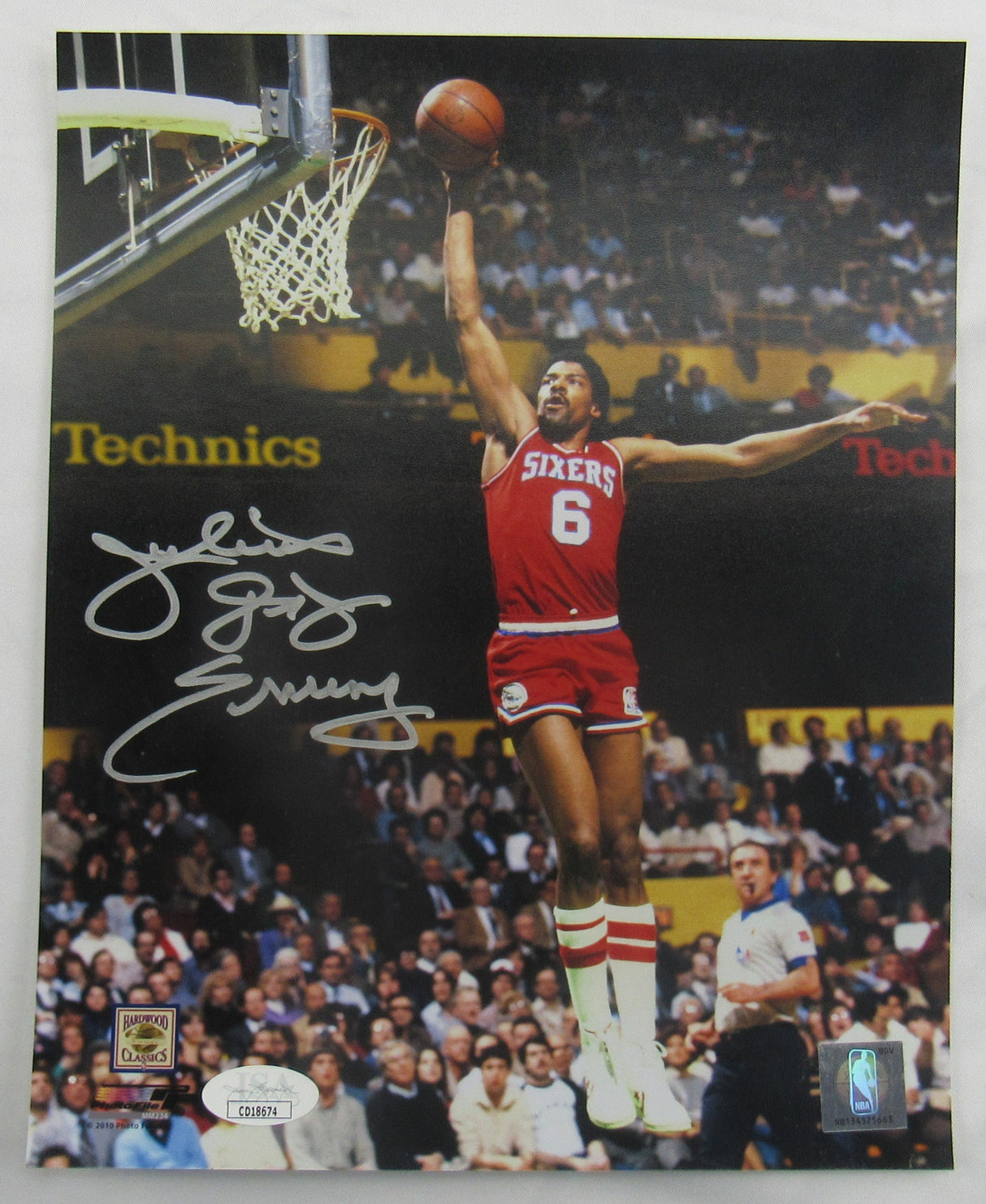 Julius Erving Signed Auto 8x10 Photo JSA CD18674