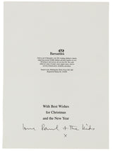 Paul McCartney "Love & The Kids" Signed 6.5x9 Christmas Greeting Card BAS