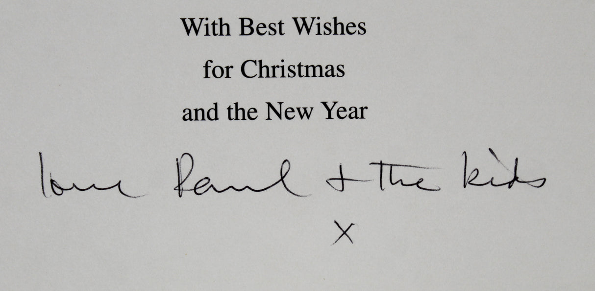Paul McCartney "Love & The Kids" Signed 6.5x9 Christmas Greeting Card BAS