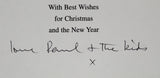 Paul McCartney "Love & The Kids" Signed 6.5x9 Christmas Greeting Card BAS