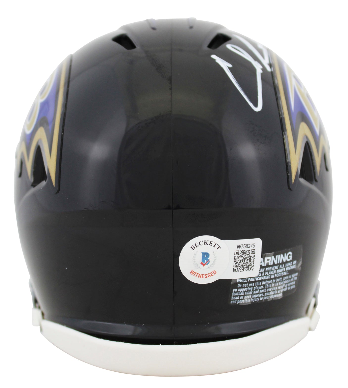 Ravens Ed Reed Authentic Signed Speed Mini Helmet Mirrored w/ Case BAS Witnessed