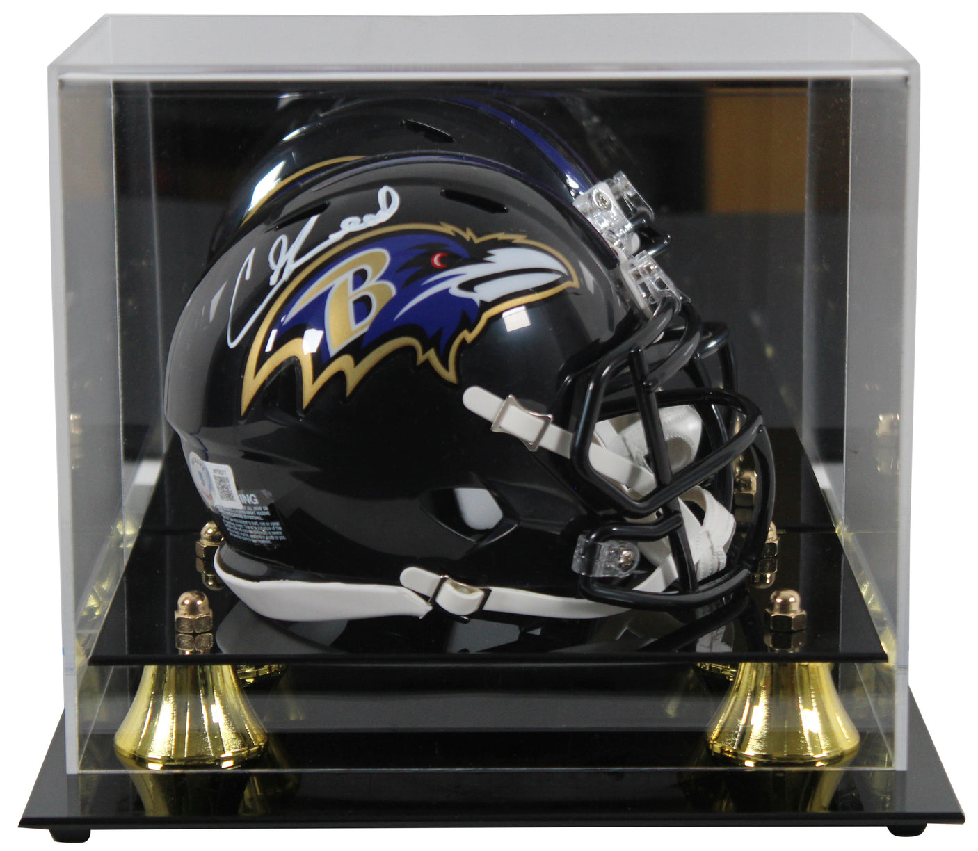 Ravens Ed Reed Authentic Signed Speed Mini Helmet Mirrored w/ Case BAS Witnessed