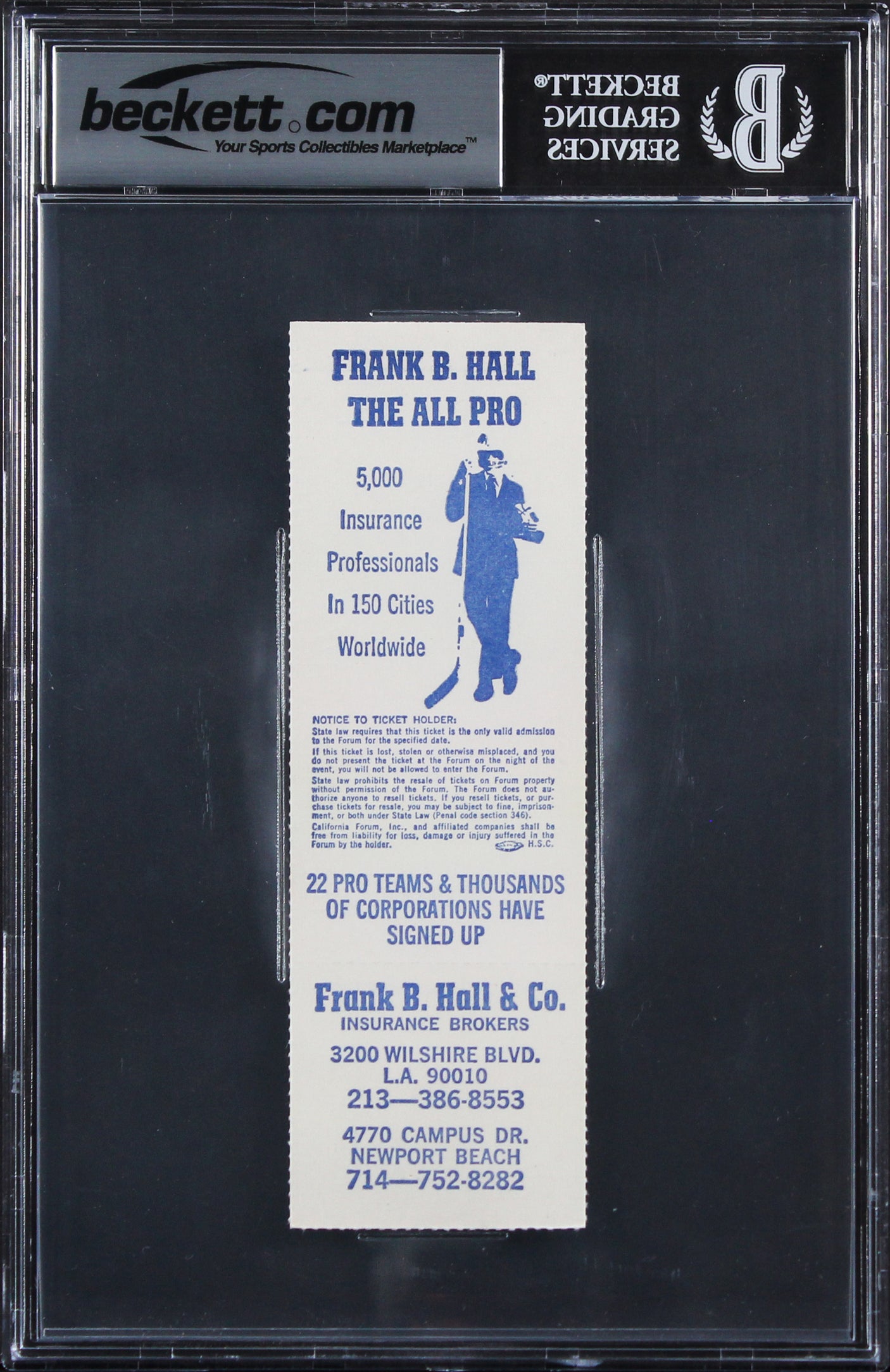 Magic Johnson Signed 10/21/1979 Supersonics Vs. Lakers Ticket Auto 10! BAS Slab