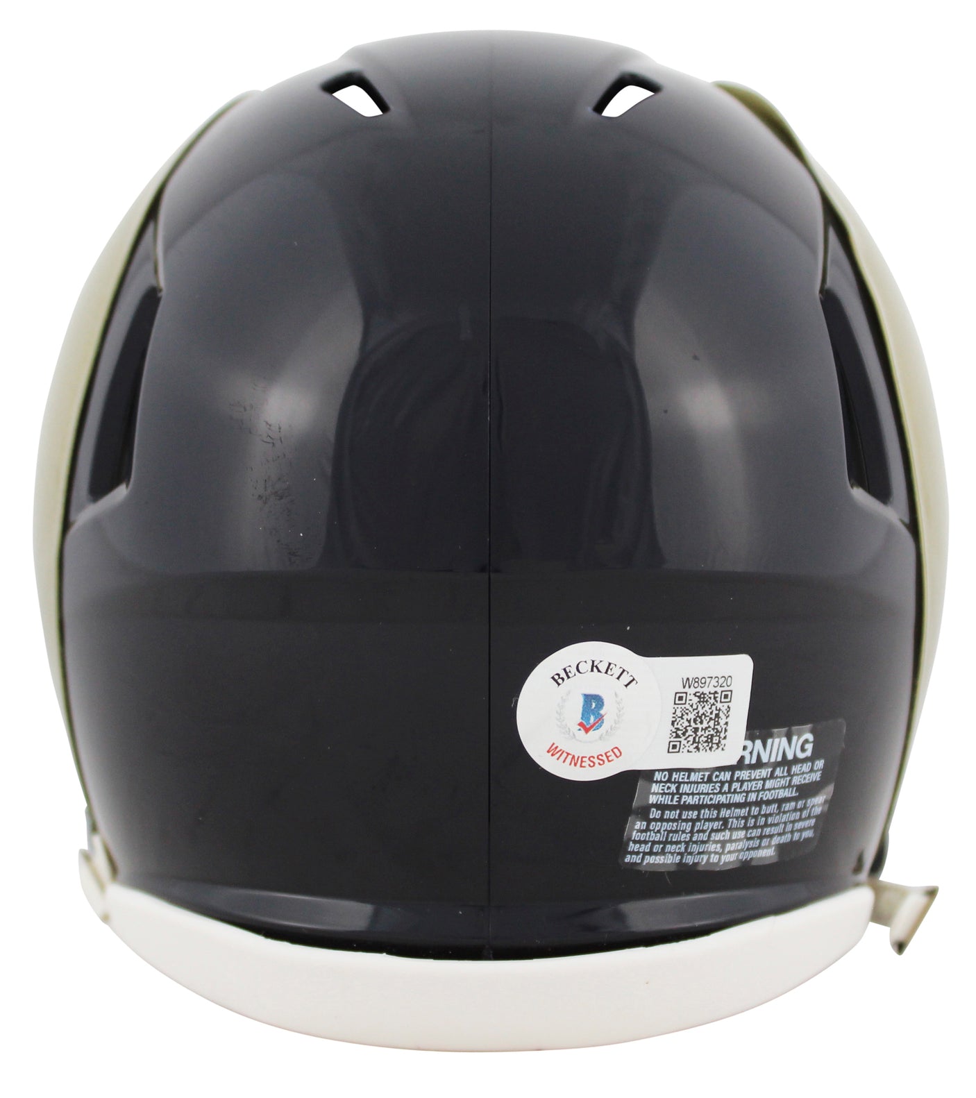 Rams Marshall Faulk Authentic Signed 00-16 TB Speed Mini Helmet BAS Witnessed