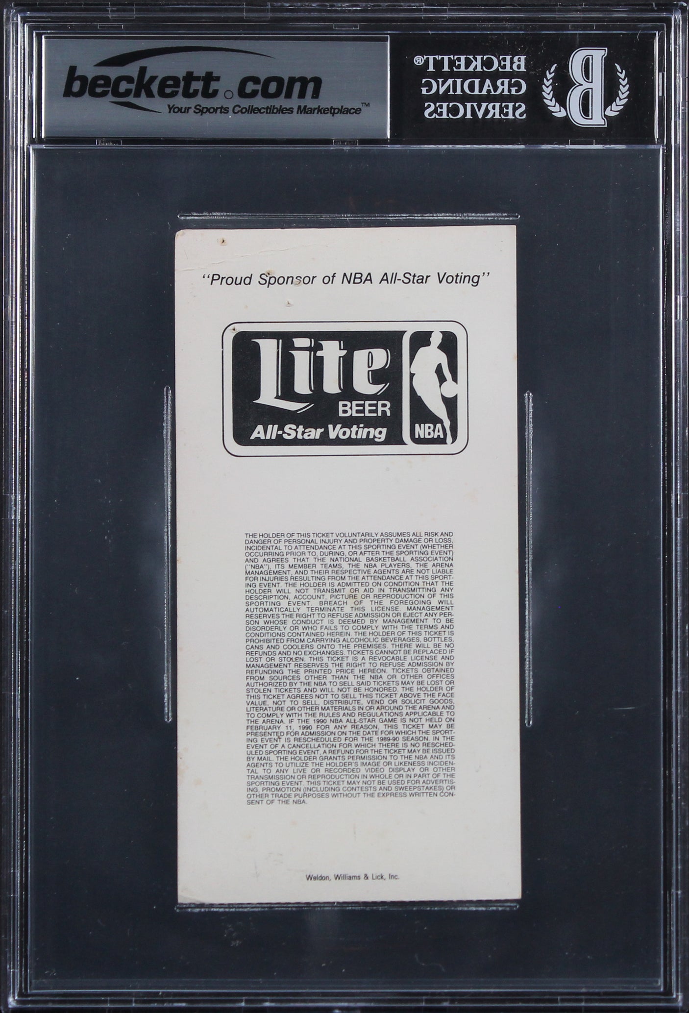 Magic Johnson "1990 ASG MVP" Signed 1990 All Star Game Ticket Auto 10 BAS Slab 1