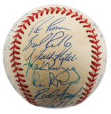 1997 Twins (27) Molitor, Knoblauch, Kelly +24 Signed Oal Baseball BAS #AA03202