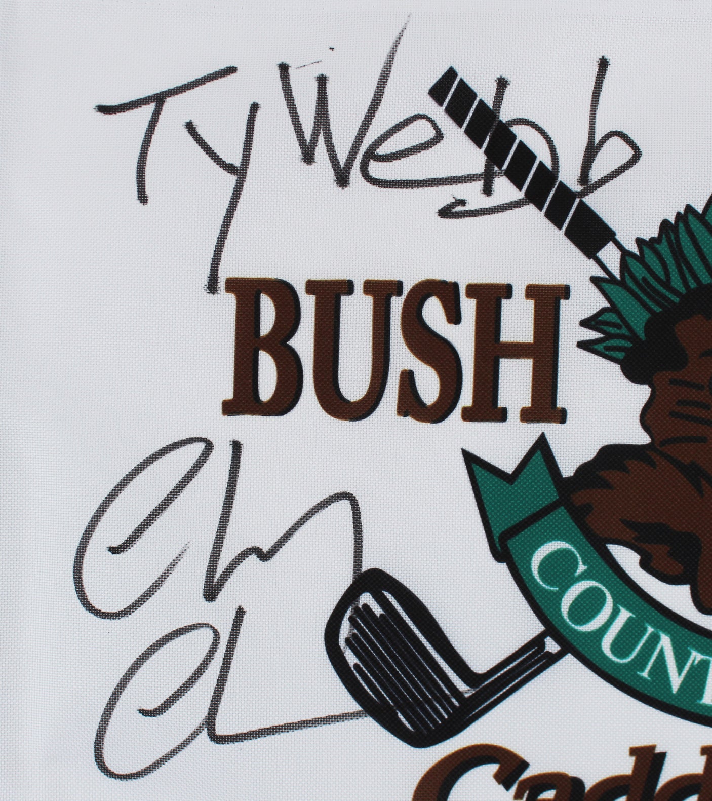 Chevy Chase Caddyshack "Ty Webb" Signed Bushwood Country Club Flag BAS #WZ76672