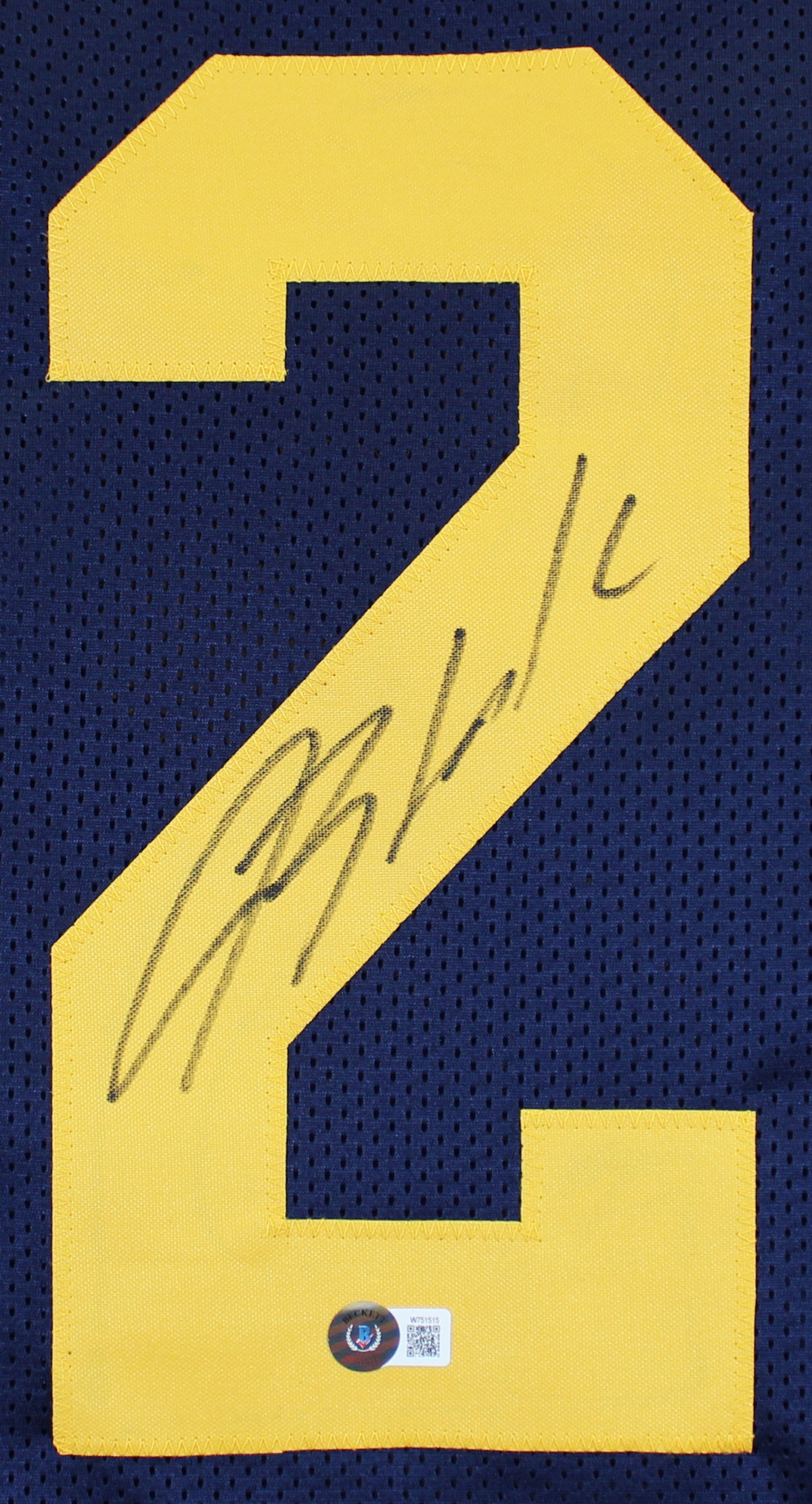 Michigan Blake Corum Authentic Signed Navy Blue Pro Style Jersey BAS Witnessed