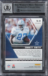 Emmitt Smith Signed 2020 Panini Mosaic Reactive Orange #64 Card Auto 10 BAS Slab