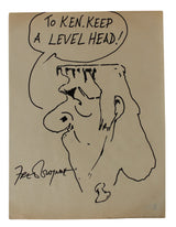 Fred Gwynne Authentic Signed 8.25x11 Herman Munster Sketch BAS #C54783
