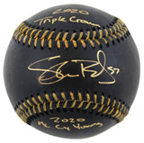 Indians Shane Bieber "2x Insc" Authentic Signed Black Oml Baseball BAS Witnessed