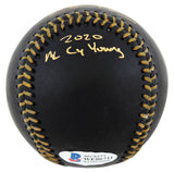 Indians Shane Bieber "2x Insc" Authentic Signed Black Oml Baseball BAS Witnessed