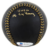 Indians Shane Bieber "2x Insc" Authentic Signed Black Oml Baseball BAS Witnessed