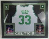 Larry Bird Signed Framed Celtics Jersey Beckett Holo