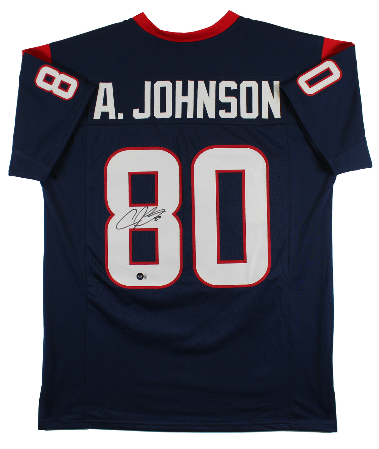 Andre Johnson Authentic Signed Navy Blue Pro Style Jersey BAS Witnessed