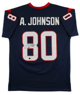 Andre Johnson Authentic Signed Navy Blue Pro Style Jersey BAS Witnessed