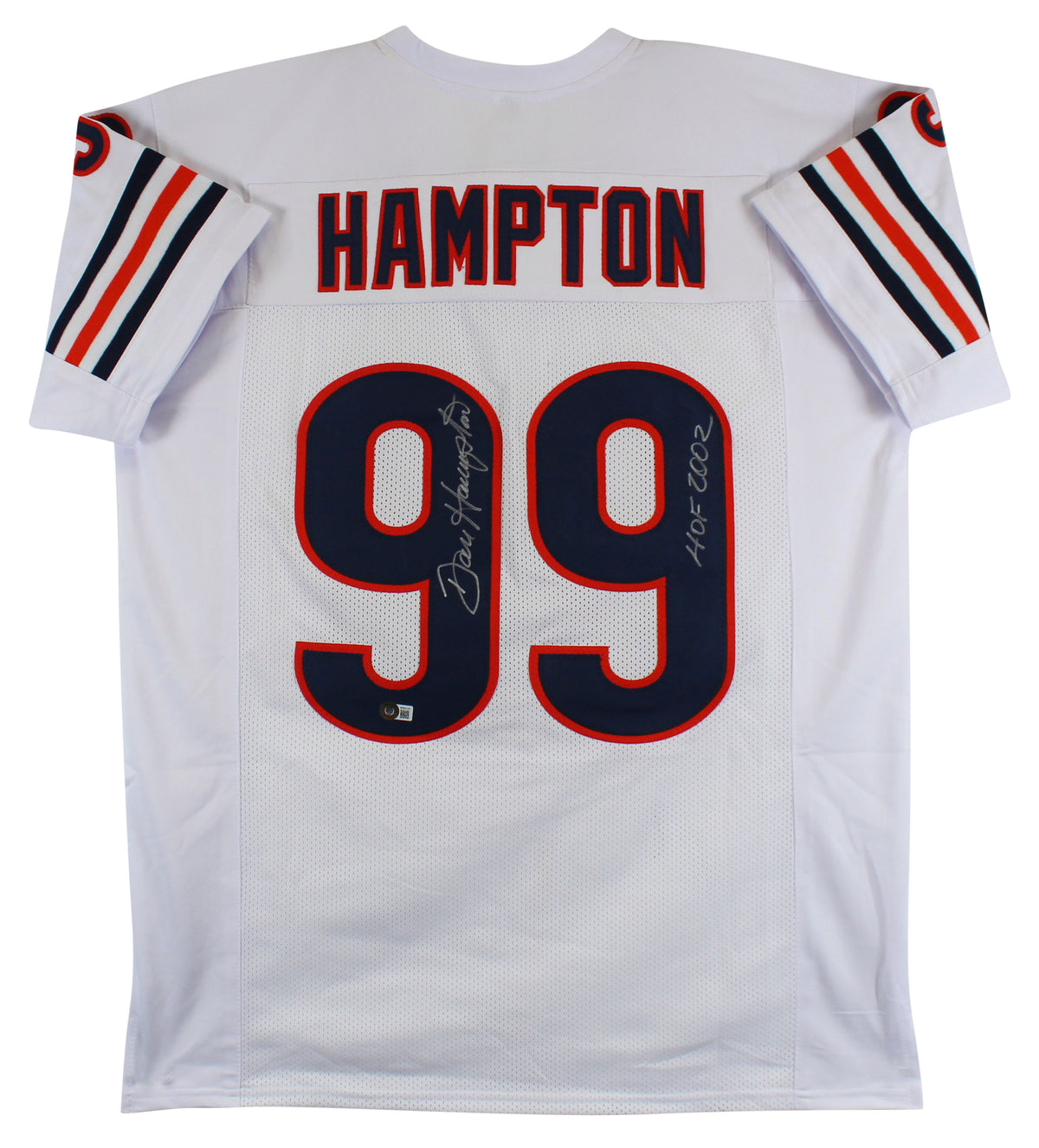 Dan Hampton "HOF 02" Authentic Signed White Pro Style Jersey BAS Witnessed