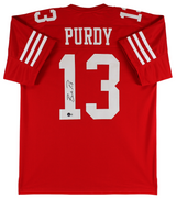Brock Purdy Authentic Signed Red Pro Style Jersey Autographed BAS Witnessed