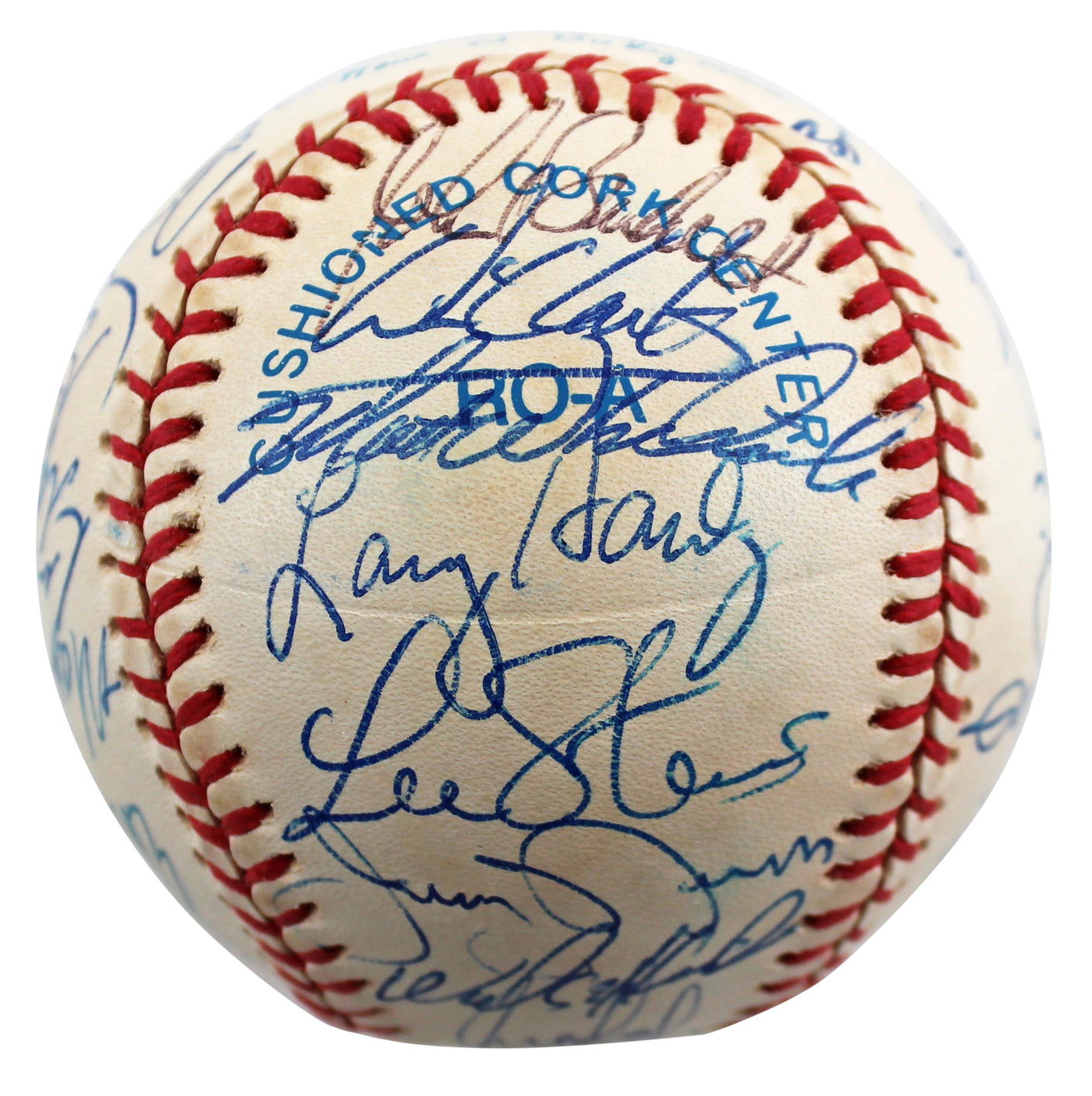 1997 Rangers (33) Rodriguez, Clark, Gonzalez Signed Oal Baseball BAS #AC01909