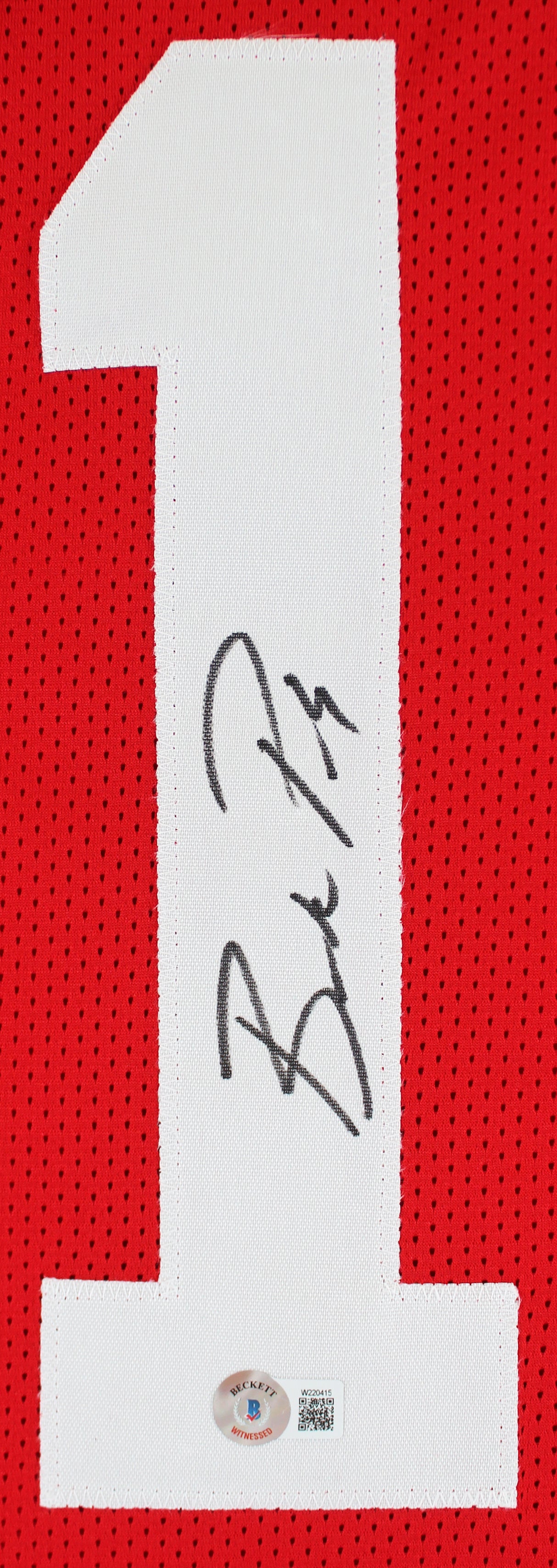 Brock Purdy Authentic Signed Red Pro Style Jersey Autographed BAS Witnessed