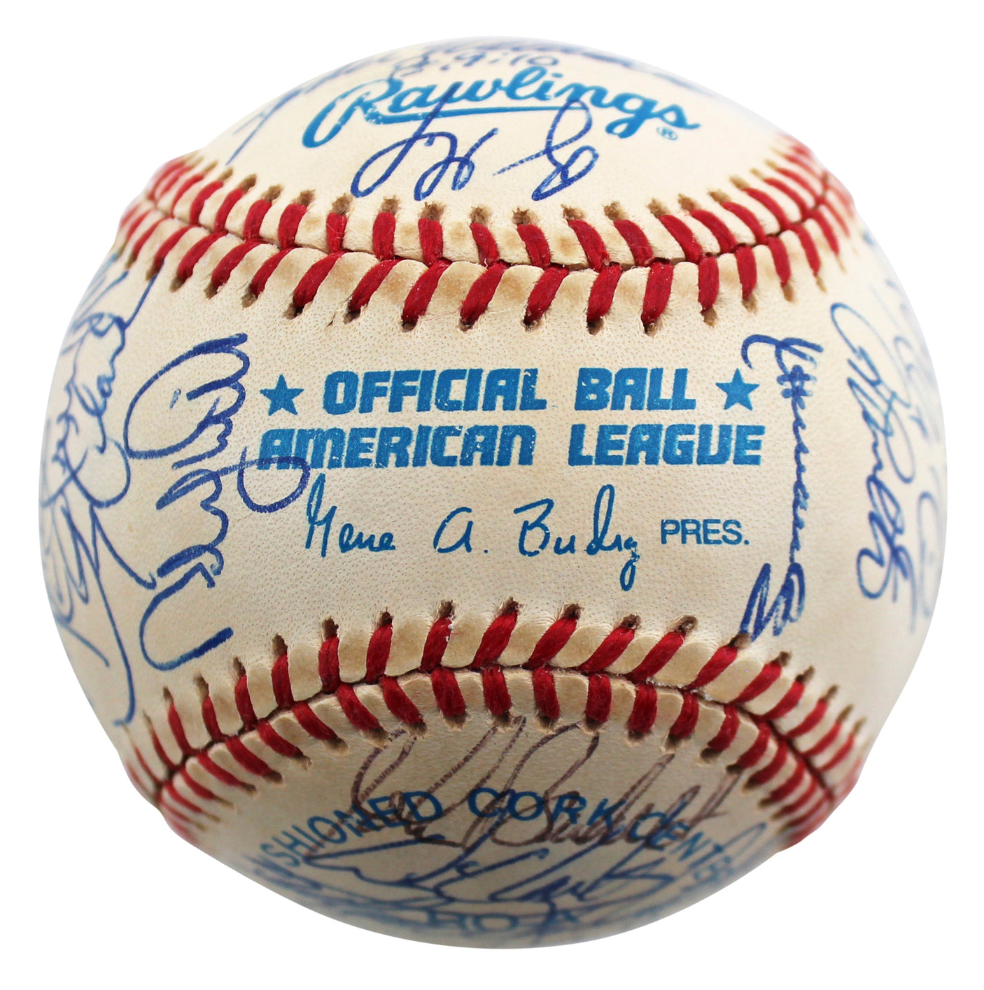 1997 Rangers (33) Rodriguez, Clark, Gonzalez Signed Oal Baseball BAS #AC01909